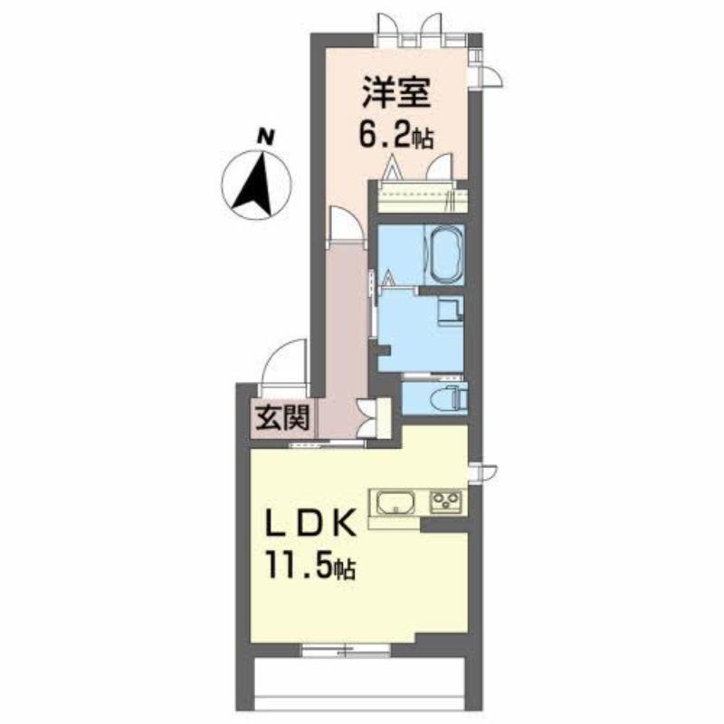 VILLA新町(1LDK/1階)の間取り写真