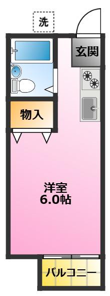 アーバンモリ(1K/1階)の間取り写真