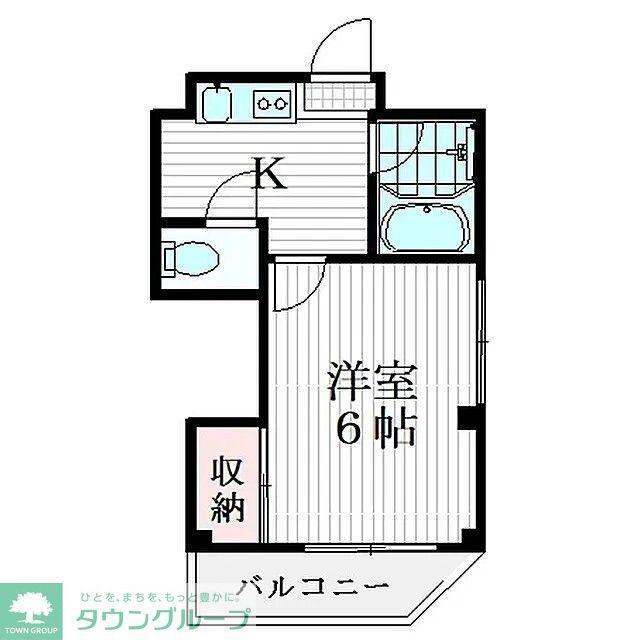 グリーンハイム(1K/2階)の間取り写真