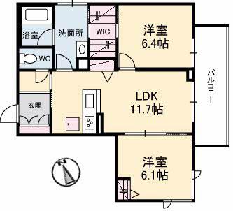 ファボーレ神田(2LDK/2階)の間取り写真
