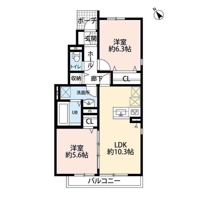 SERENO(2LDK/1階)の間取り写真