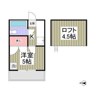 トレニア(1K/2階)の間取り写真