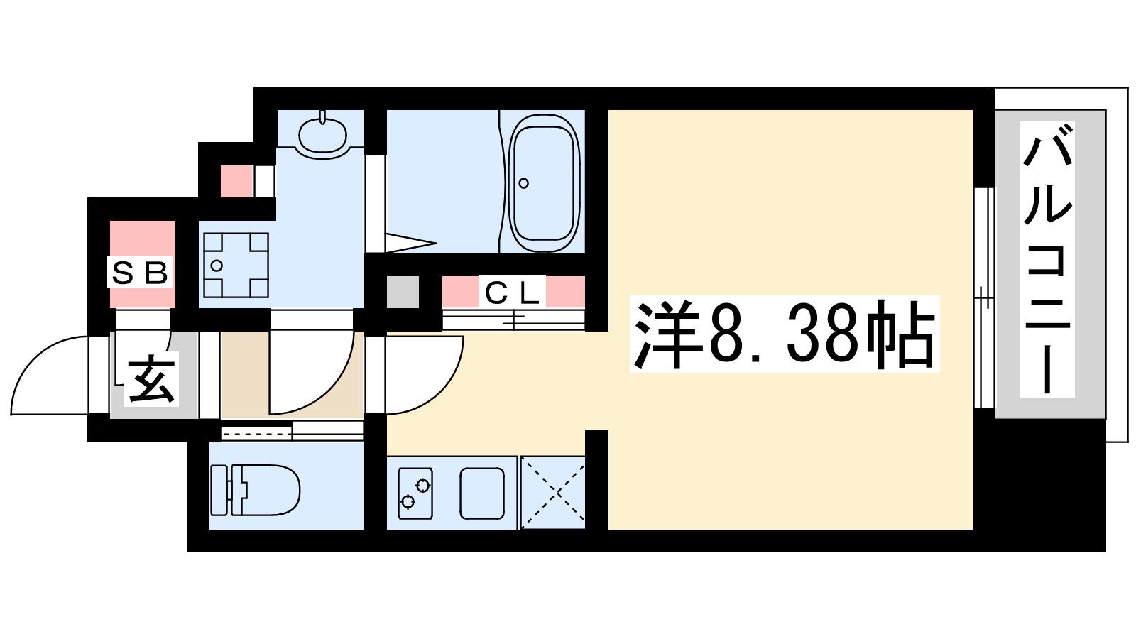 ドゥーエ江坂3(ワンルーム/12階)の間取り写真