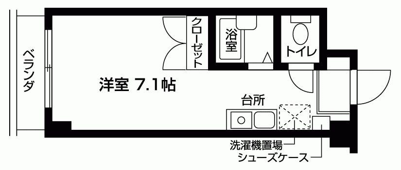 ハーバーステージ神戸元町(1K/8階)の間取り写真