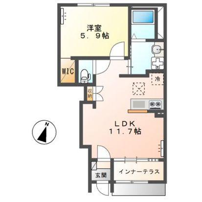 カノープス(1LDK/1階)の間取り写真