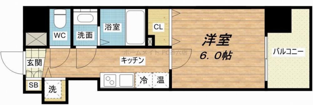 アマービレ玉造(1K/5階)の間取り写真