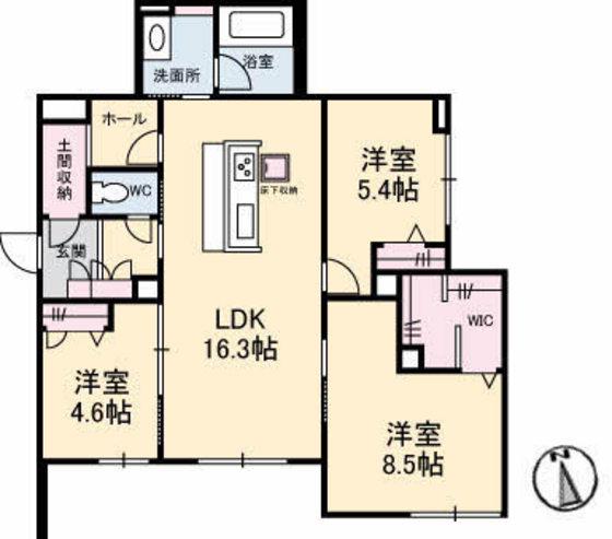 ハイムK(3LDK/1階)の間取り写真