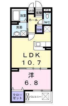ベルソラーレ(1LDK/3階)の間取り写真