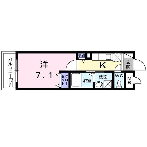 ブライトアイリス(1K/2階)の間取り写真
