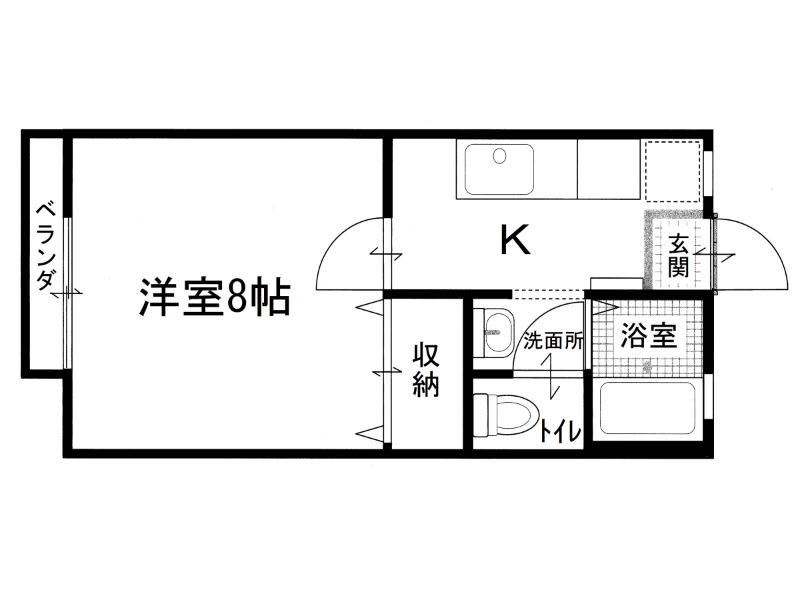 サンライズ本山2号地(1K/1階)の間取り写真