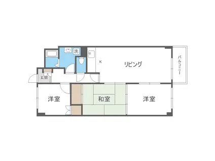 リバーハイム昇栄 RIVERHEIM SYOEI(3LDK/4階)の間取り写真