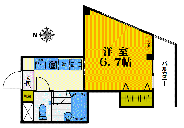 ヴィラ目白学園(1K/1階)の間取り写真