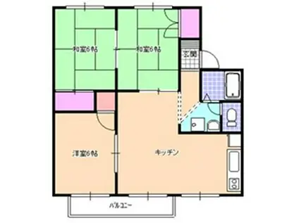 グローリール(3LDK/1階)の間取り写真