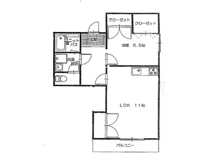 コンフォート笛田(1LDK/1階)の間取り写真