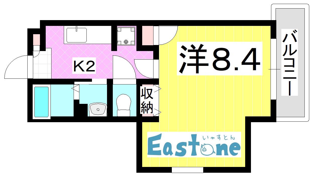 A&M葉月館(1K/4階)の間取り写真