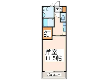 イーストレイン(1K/4階)の間取り写真