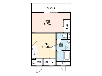 大分GSビル(ワンルーム/1階)の間取り写真