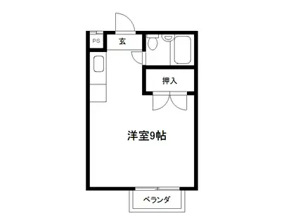 クリークマンション(ワンルーム/4階)の間取り写真