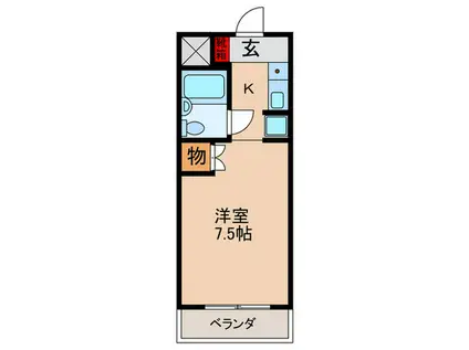 リバーサイド須山(1K/3階)の間取り写真