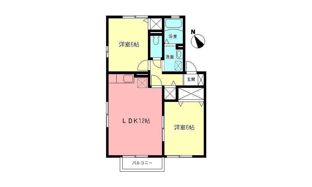 ベルコート(2LDK/2階)の間取り写真
