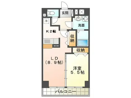 メゾン・ド・ルミエール(1LDK/1階)の間取り写真