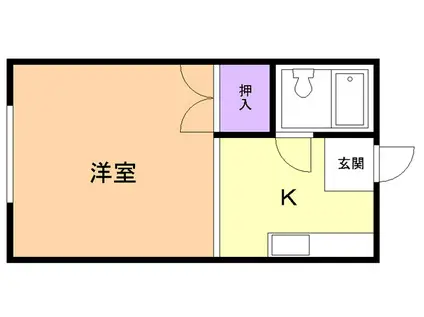 TKビル(1K/3階)の間取り写真