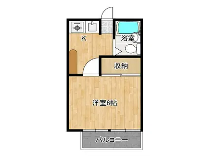 ハイツミルキーウェイ(1K/2階)の間取り写真