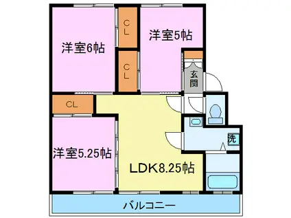 MESSAGE三島幸原(3LDK/4階)の間取り写真