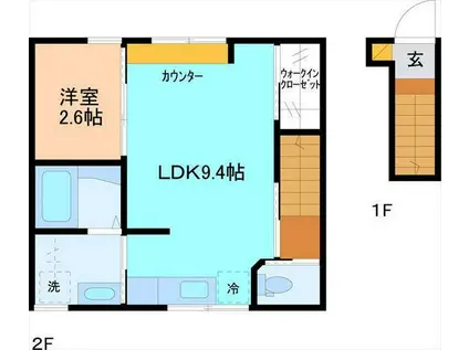 GRAN-NOIX西泉 A棟(1LDK/2階)の間取り写真