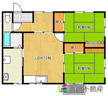 井上アパート(2LDK/2階)の間取り写真
