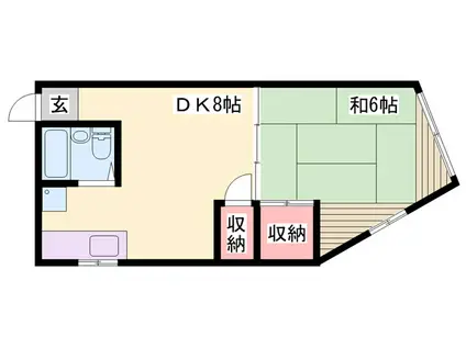 昭和ハイツ(1DK/2階)の間取り写真