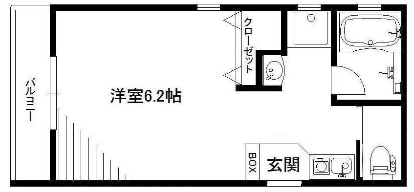 ONE UNDER(ワンルーム/2階)の間取り写真