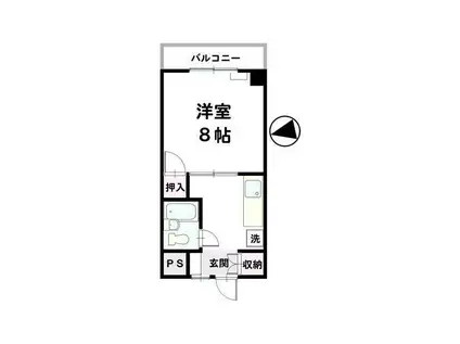 グリーンハイツ(1K/2階)の間取り写真