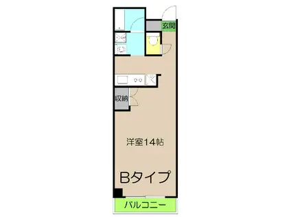 金子橋マンション(1K/4階)の間取り写真