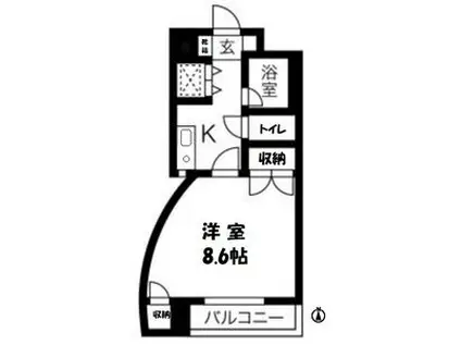 ロマネスク上熊本(1K/2階)の間取り写真