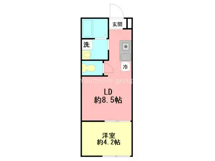 小田急小田原線 伊勢原駅 徒歩18分 2階建 築1年(1LDK/1階)の間取り写真
