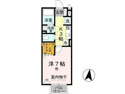 マ・メゾン湊通丁(1K/2階)の間取り写真