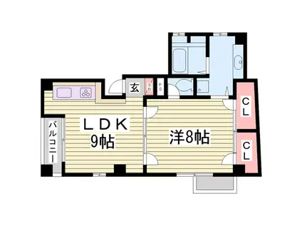 ライトマンション(1LDK/5階)の間取り写真