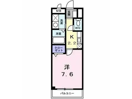 コトーネ・ファミーリア(1K/4階)の間取り写真