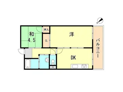 北川マンション(2DK/2階)の間取り写真