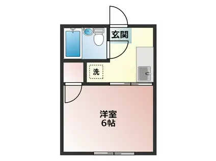 フォーブル西松山(1K/1階)の間取り写真