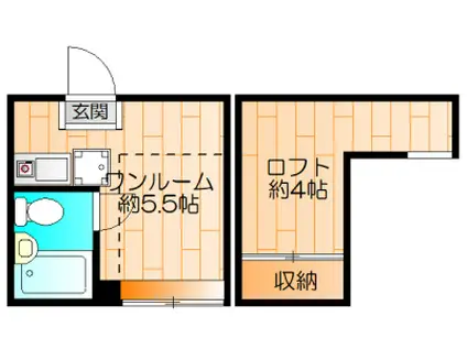 ハニイ大倉山(ワンルーム/1階)の間取り写真