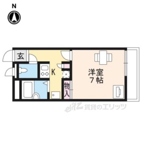 レオパレスMIHALU(1K/1階)の間取り写真