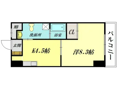 ステージT3(1K/6階)の間取り写真