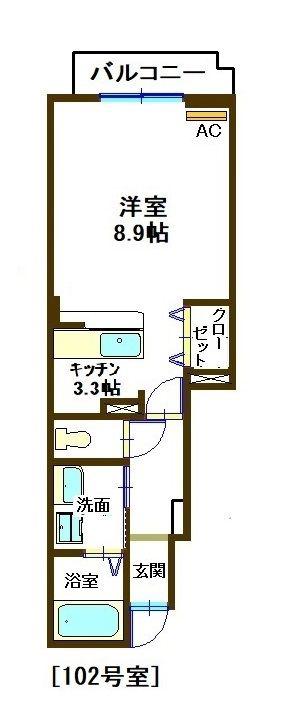 サンパティーク・S(1K/1階)の間取り写真