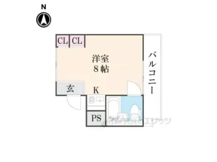 DETOM-1京大前(ワンルーム/3階)の間取り写真