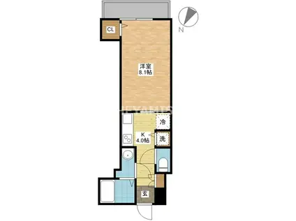 ヒルズ HARADA(1DK/2階)の間取り写真