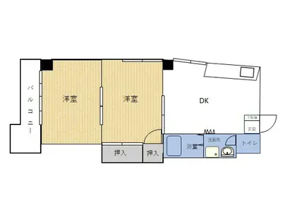 メルヴェイユ(2DK/4階)の間取り写真