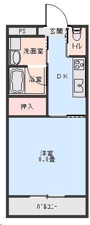 エメローズ南蔵王(1K/1階)の間取り写真