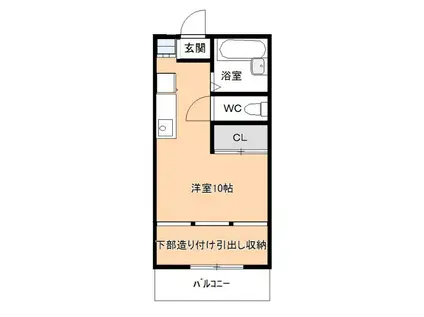 コーポ メルベーユ(1K/1階)の間取り写真